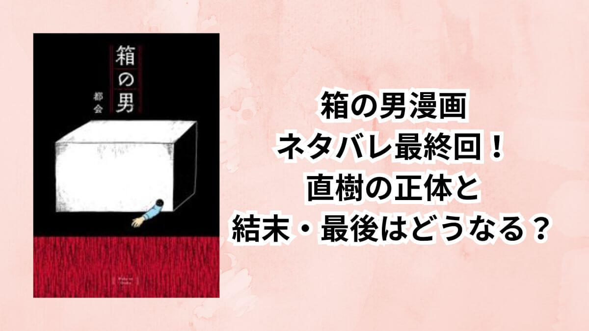 箱の男漫画ネタバレ最終回！直樹の正体と結末・最後はどうなる？